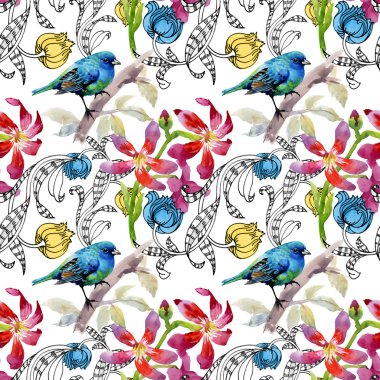 dallar üzerinde orman kuşları