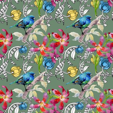 dallar üzerinde orman kuşları