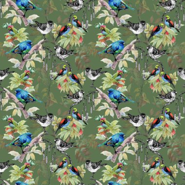 dallar üzerinde kabataslak kuşlar