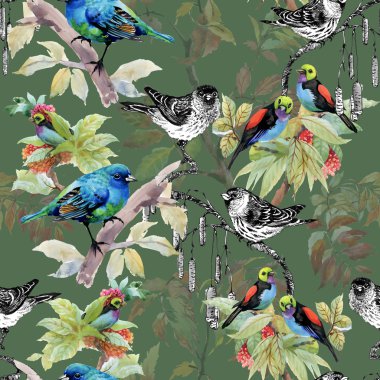 dallar üzerinde kabataslak kuşlar