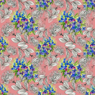 siyah beyaz ve renkli çiçekler