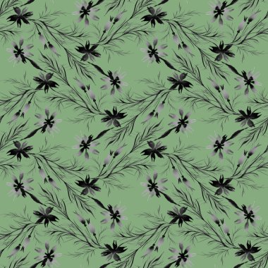 tek renkli Peygamber ve otlar desen