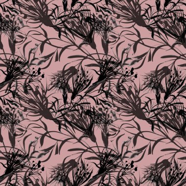 tek renkli Peygamber ve otlar desen