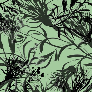 tek renkli Peygamber ve otlar desen