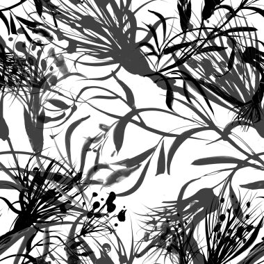 tek renkli Peygamber ve otlar desen