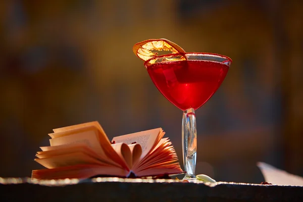 Red cocktail with space for text — Stock Photo, Image