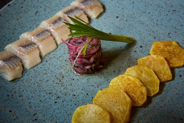 Herring with potatoes — Stock Photo, Image