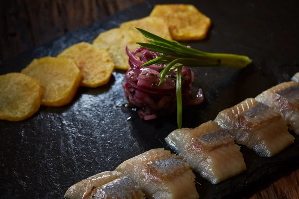 Herring with potatoes — Stock Photo, Image