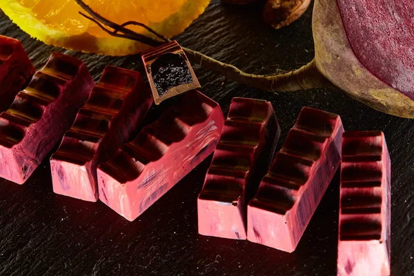 Sada na čokoládové candie, — Stock fotografie