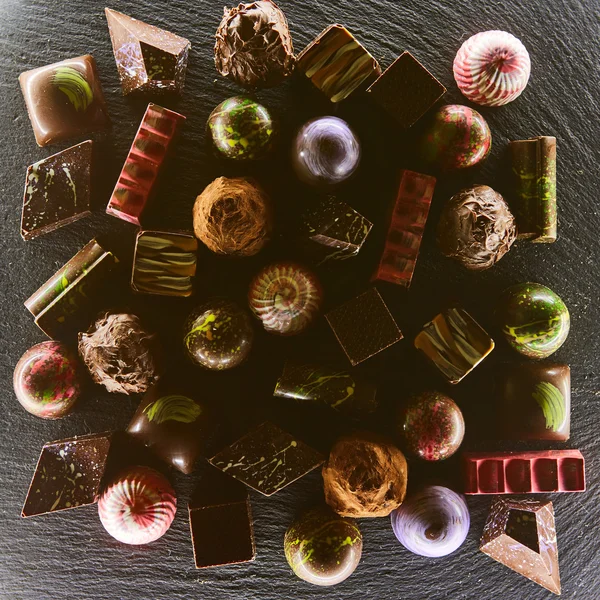 Ensemble de bonbons au chocolat , — Photo