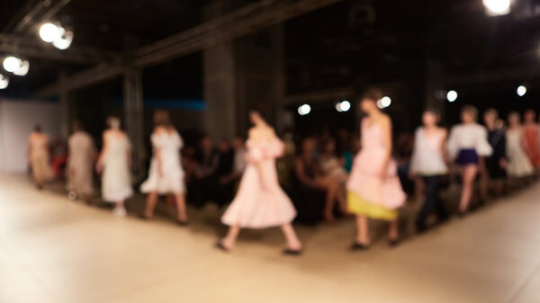 Fashion runway out of focus. The blur background