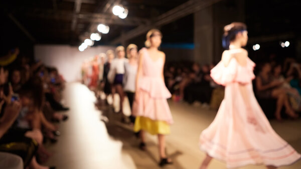 Fashion runway out of focus. The blur background