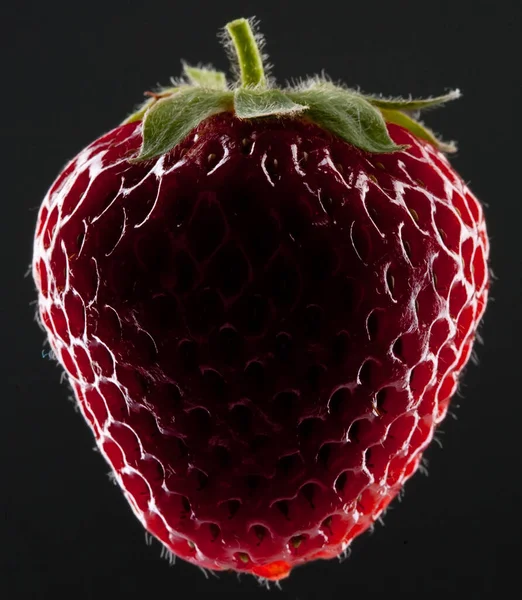 The strawberry on black background. Shallow dof — Stock Photo, Image