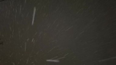 Gerçek kar taneleri, yoğun kar, kar fırtınası, siyah arka planda çekim, mat, geniş açı, kusursuz döngülü animasyon, izole edilmiş, dijital kompozisyon için mükemmel, post-prodüksiyon.