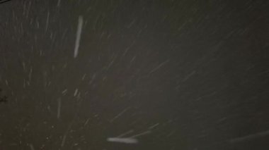 Gerçek kar taneleri, yoğun kar, kar fırtınası, siyah arka planda çekim, mat, geniş açı, kusursuz döngülü animasyon, izole edilmiş, dijital kompozisyon için mükemmel, post-prodüksiyon.