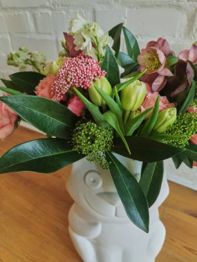 Arka plan için güzel bir buket çiçek. Vintage Filtresi