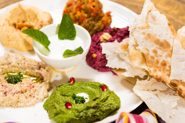 Assorted of oriental food, mezze — Stock Photo, Image