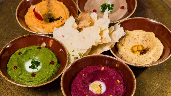 Assortiment de nourriture orientale, mezze — Photo