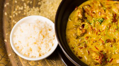 Chicken curry with rice clipart