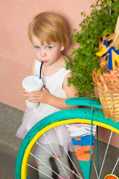 Healthy kid, milk — Stock Photo, Image