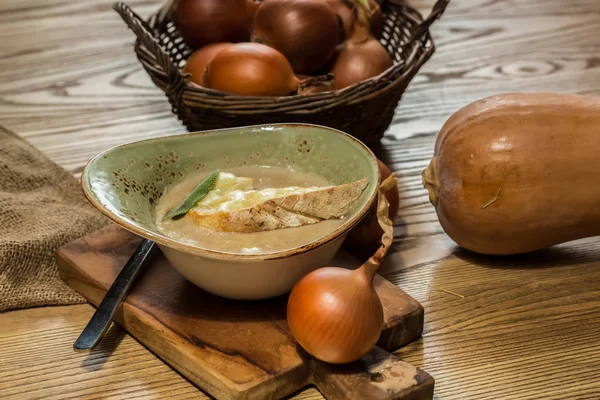 フランスのオニオン グラタン スープ — ストック写真