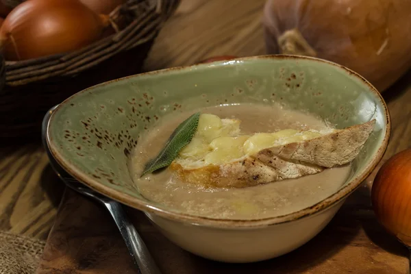 フランスのオニオン グラタン スープ — ストック写真