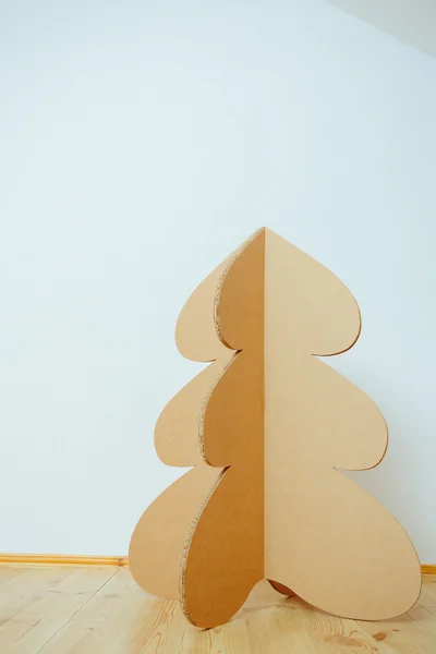 Christmas Tree Made Of Cardboard. New Year — Stock Photo, Image