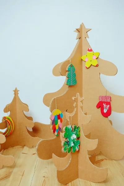 Noel ağacı karton. Yeni yıl — Stok fotoğraf
