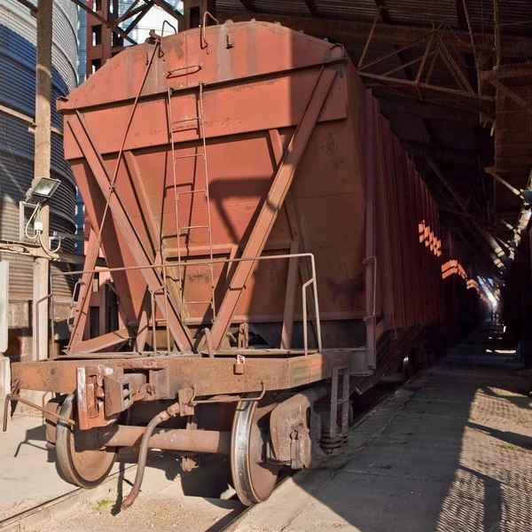 Freight train with hopper cars. — Stock Photo, Image