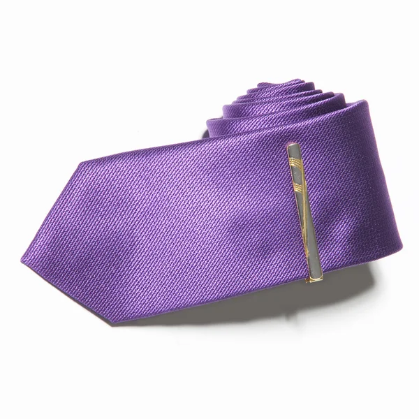 Cravate violette sur fond blanc — Photo