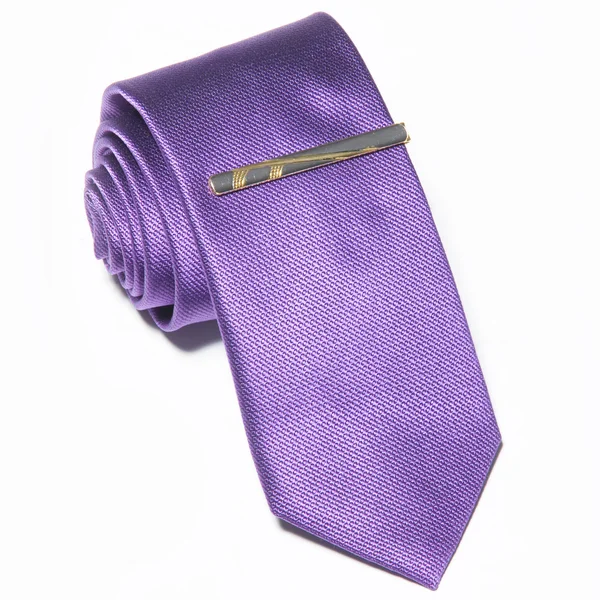 Cravate violette sur fond blanc — Photo