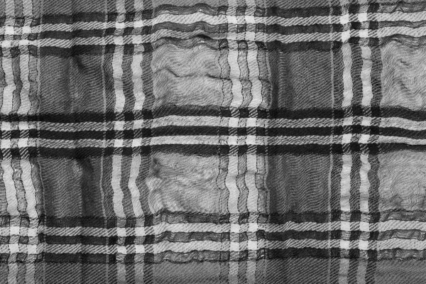 Resumo impressão geométrica em preto e branco sobre tecido — Fotografia de Stock