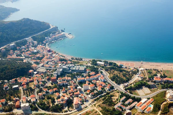 Montenegro, Rafailovici. vista sulla spiaggia del mare — Foto Stock
