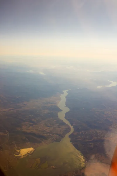 Landscape of Mountain.  view from airplane window — Stock Photo, Image