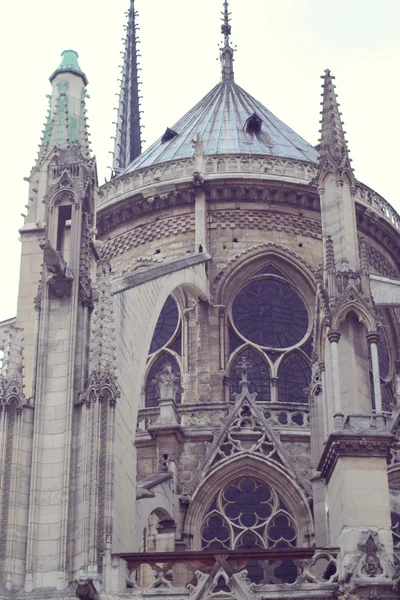 Архітектурні деталі собору Нотр-Дам де Парі. — стокове фото