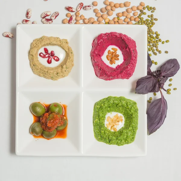 Hummus delizioso e sano — Foto Stock