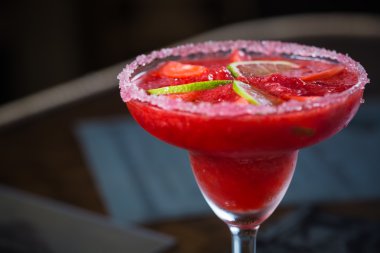 Strawberry margarita cocktail clipart