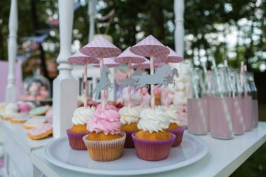 bir parti için tatlı tablosu.