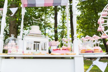 bir parti için tatlı tablosu.