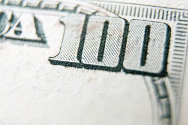 Makro yakın çekim bize 100 dolarlık banknot