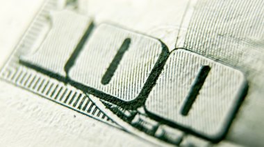 Makro yakın çekim bize 100 dolarlık banknot
