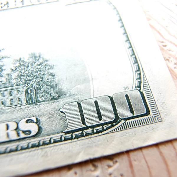 Macro close up of the US 100 dollar bill — Stock Photo, Image