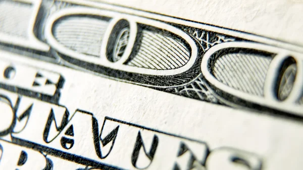 Macro close up of the US 100 dollar bill — Stock Photo, Image
