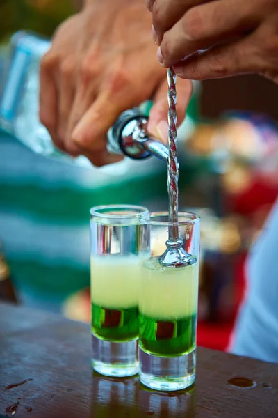 Layered cocktail Mexican green — Stock Photo, Image