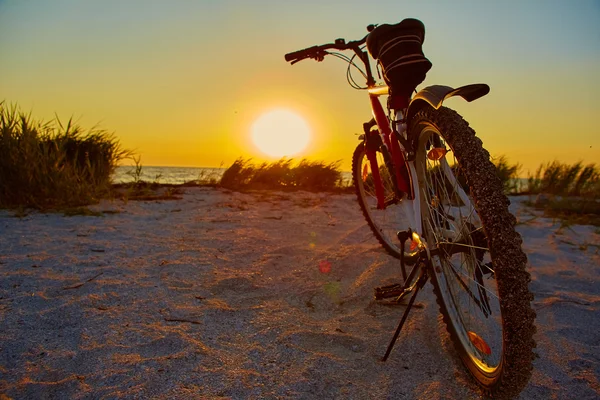 自行车在海滩 — 图库照片