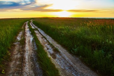 Bozkır rut yol ile manzara