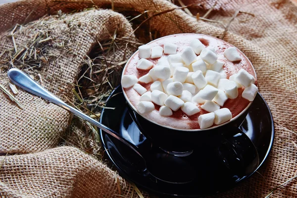 Secangkir coklat dengan marshmallow — Stok Foto
