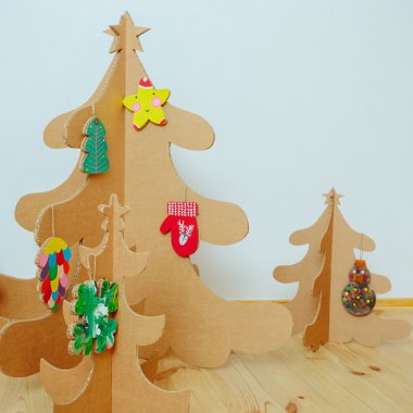 Noel ağacı karton. Yeni yıl