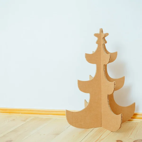 Christmas Tree Made Of Cardboard. New Year — Stock Photo, Image