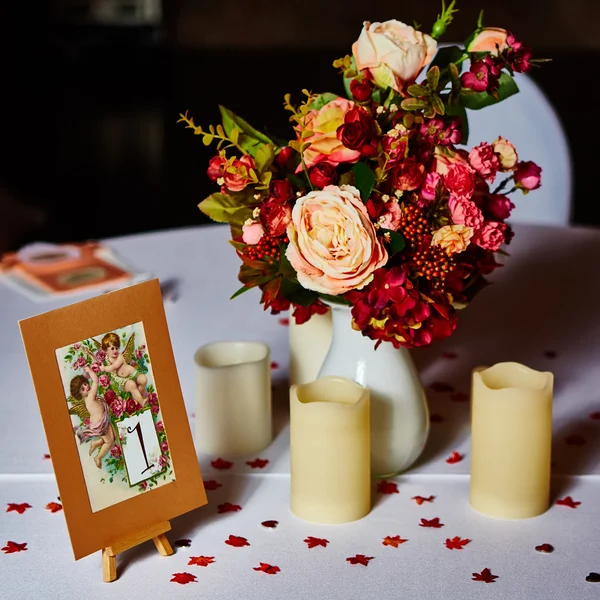 Zestaw weselny stół — Zdjęcie stockowe